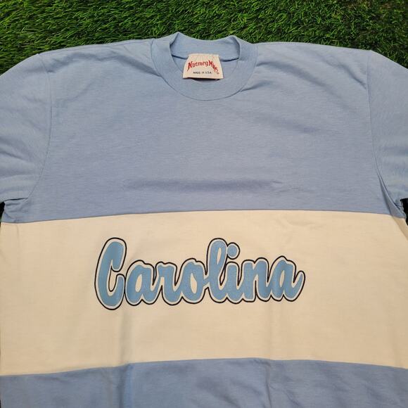 Vintage 80s Nutmeg Mills UNC Short Sleeve Blouson Shirt Womens L USA - Picture 2 of 7